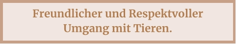 Freundlicher und Respektvoller Umgang mit Tieren.